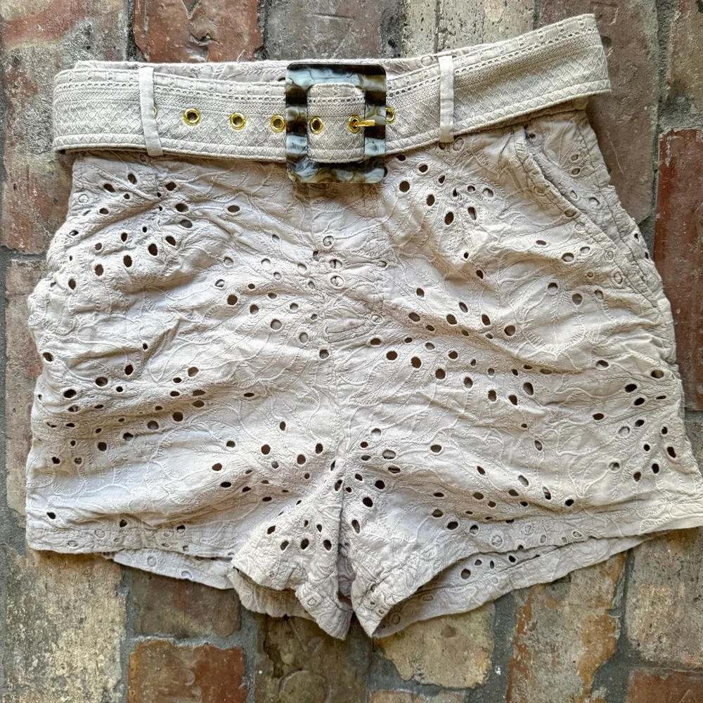 AQUABLU Carrington Eyelett Shorts High Waisted - Picture 1 of 8